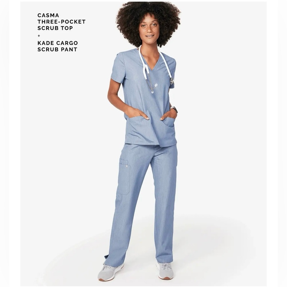 Wear Figs Heather Indigo Scrub Set - XXS